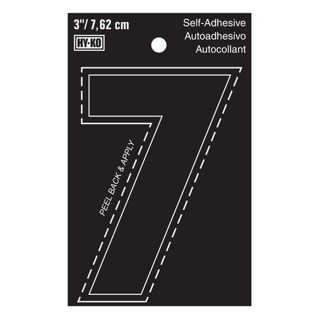 Hy-Ko 3In Black Vinyl Number 7, 10PK A30407